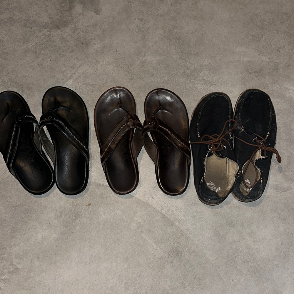 3 pairs of Olukai sandals